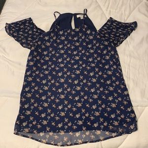 Nine Britton Cold Shoulder Floral Top